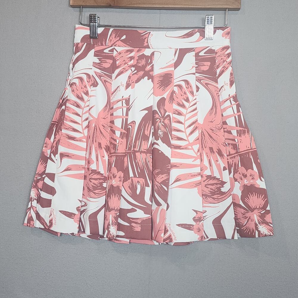 NWT J. Lindeberg Womens Adina Golf Tennis Skort XS Hibiscus Pink Stretch Wicking